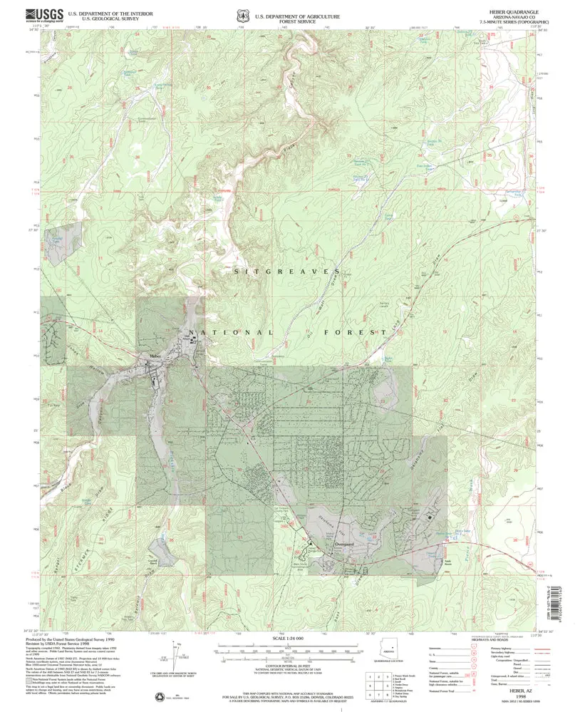 Heber, Arizona (7.5'×7.5' Topographic Quadrangle) [Map] United States Geological Survey 1