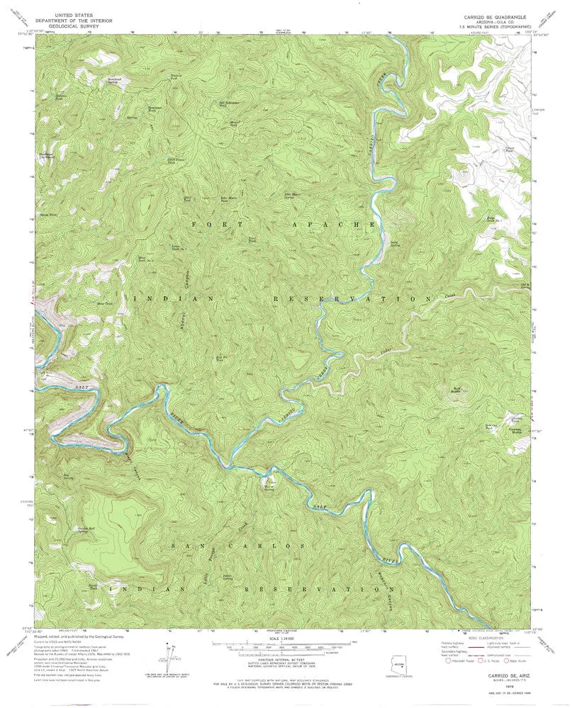 Carrizo Se, Arizona 7.5' [Map] United Stated Geological Survey 1