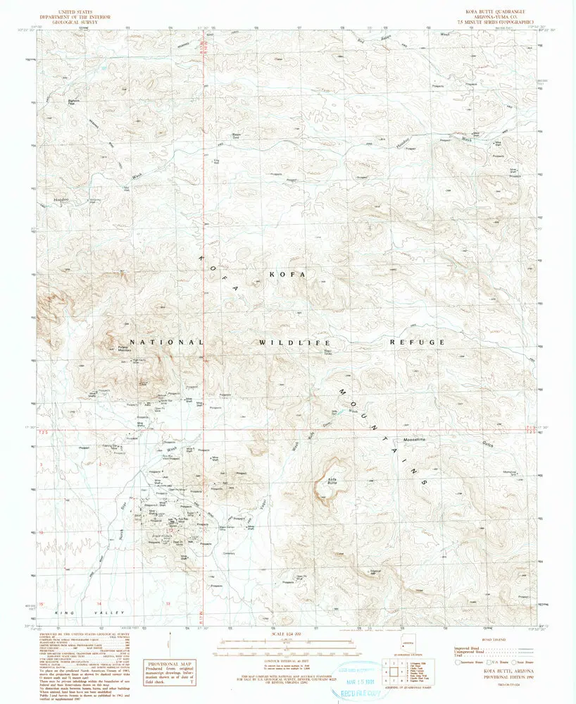 Kofa Butte, Arizona [Map] United States Geological Survey 1