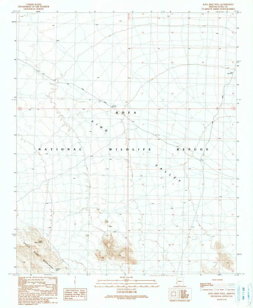 Kofa Deep Well, Arizona (7.5'×7.5' Topographic Quadrangle) [Map] United Stated Geological Survey 1