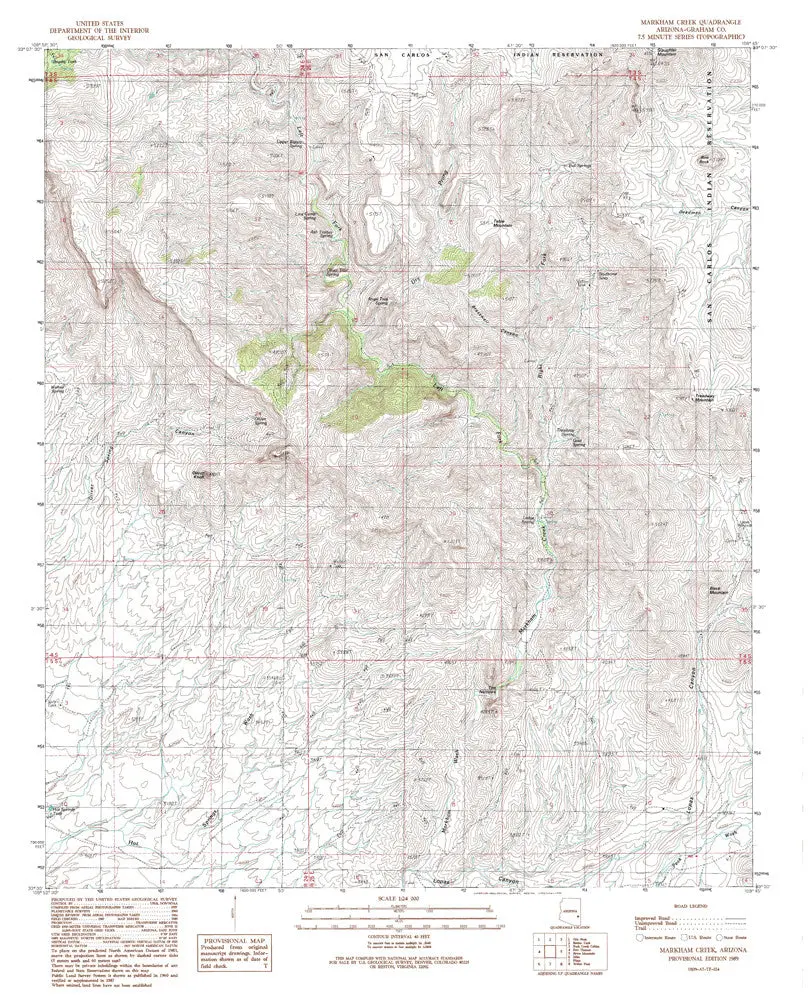 Markham Creek, Arizona 7.5' [Map] United Stated Geological Survey 1