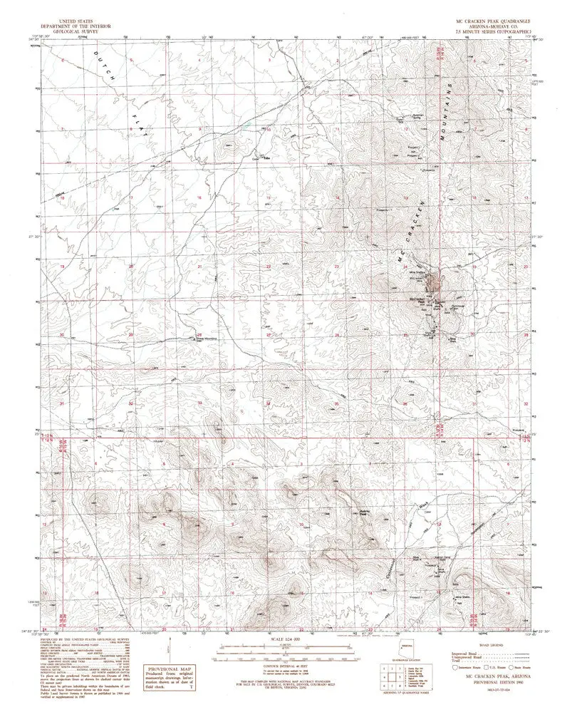 Mccracken Peak, Arizona 7.5' [Map] United Stated Geological Survey 1