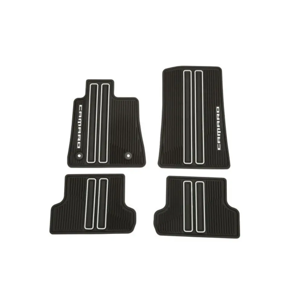 6Th Gen Camaro Gmpp Front And Rear All-Weather Floor Mats In Jet Black With Camaro Logo 1