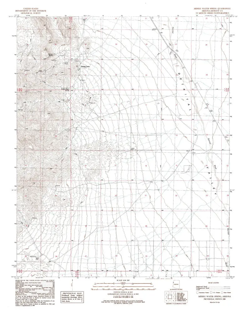 Middle Water Spring, Arizona 7.5' [Map] United Stated Geological Survey 1
