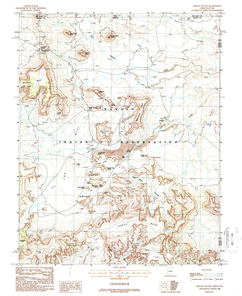 Mitten Buttes, Arizona-Utah 7.5' [Map] United Stated Geological Survey 1