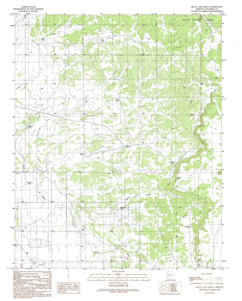 Molly Ann Draw 7.5' Arizona 1989 Pe Map United States Geological Survey 1