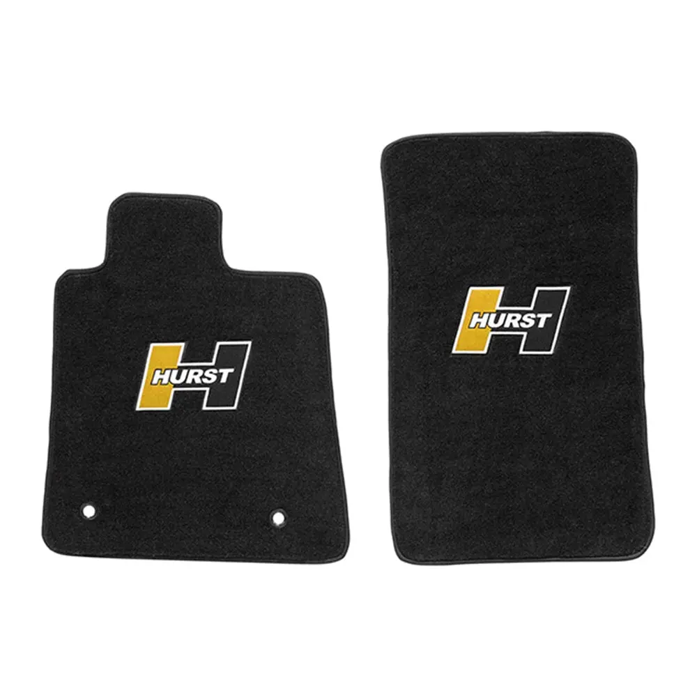 6Th Gen Camaro Hurst Logo Black With Gold Floor Mats 1