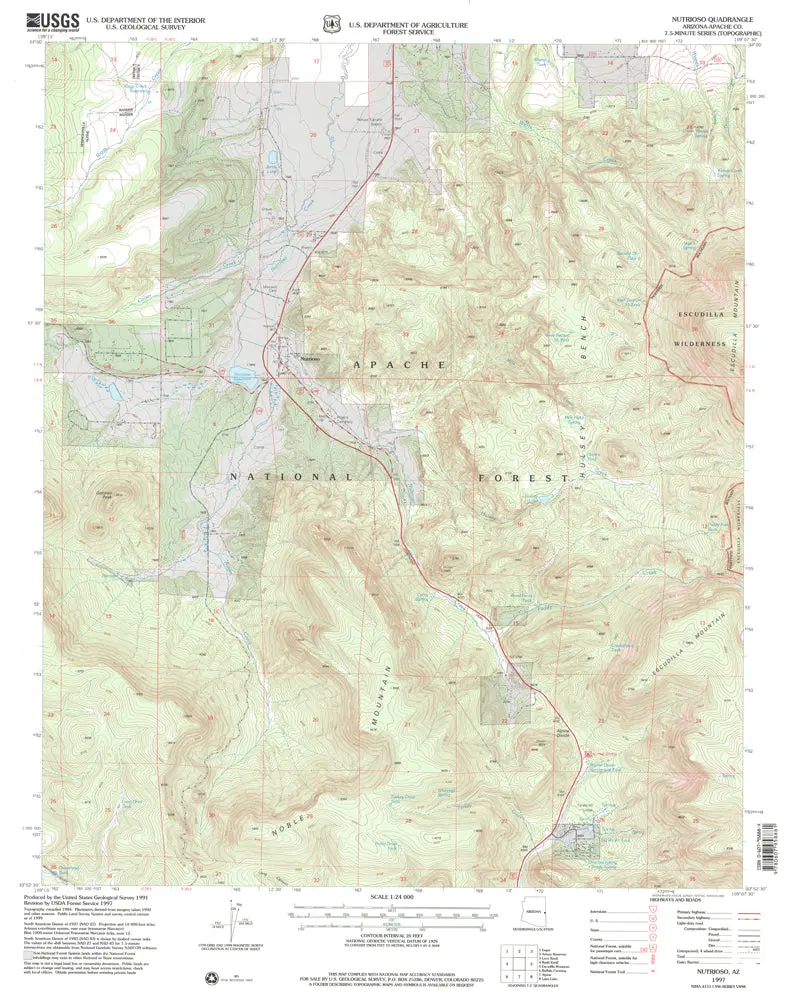 Nutrioso 7.5' Az 1997 United States Geological Survey 1