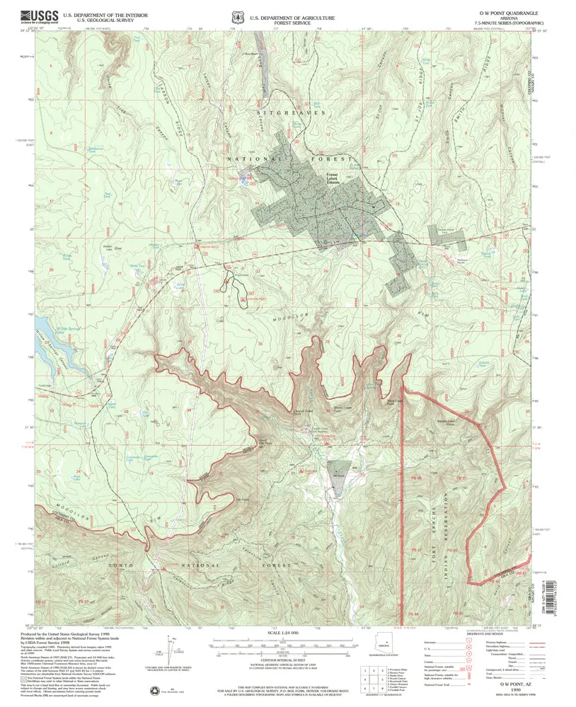 O W Point, Arizona [Map] U.S. Geological Survey 1