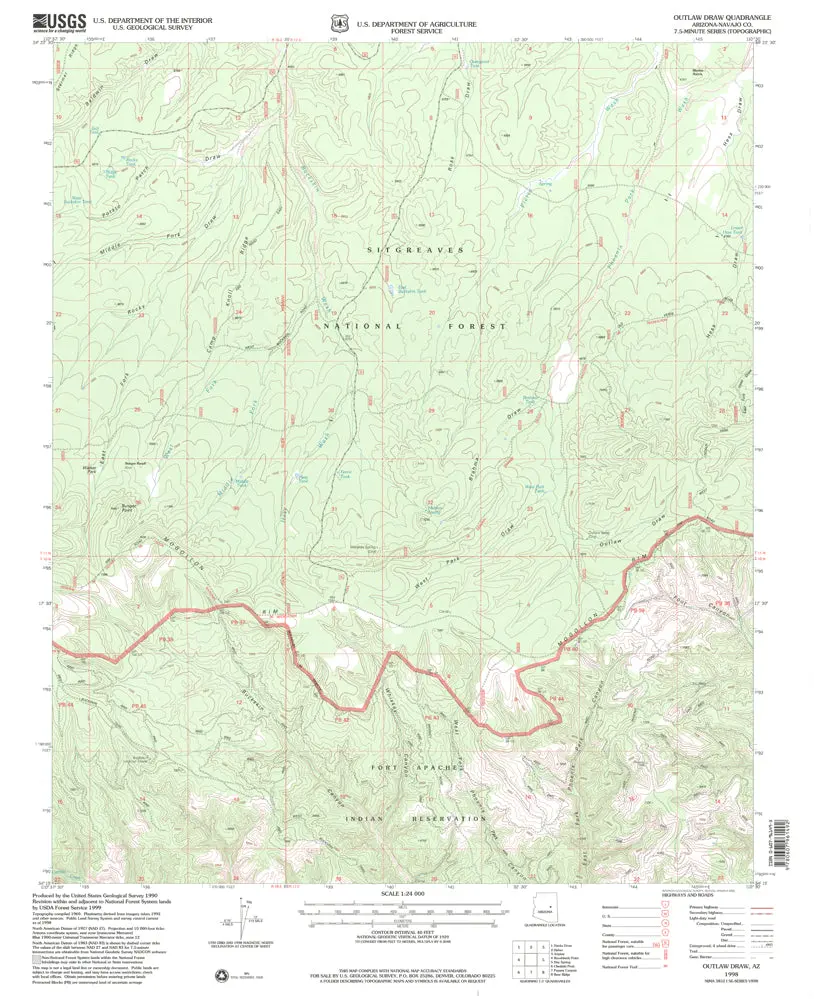 Outlaw Draw 7.5' Az 1998 [Map] United States Geological Survey 1