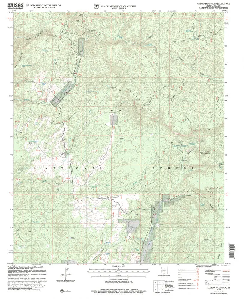 Oxbow Mountain, Arizona 2004 (7.5'×7.5' Topographic Quadrangle) 1