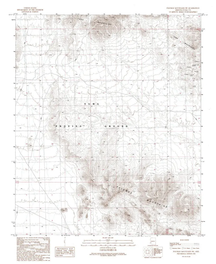 Palomas Mts Sw, Arizona 7.5' [Map] United Stated Geological Survey 1
