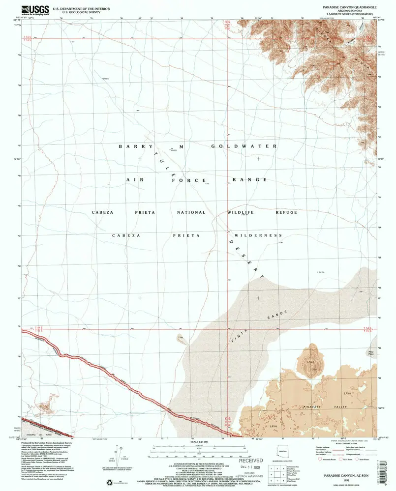 Paradise Canyon, Arizona-Sonora [Map] United Stated Geological Survey 1