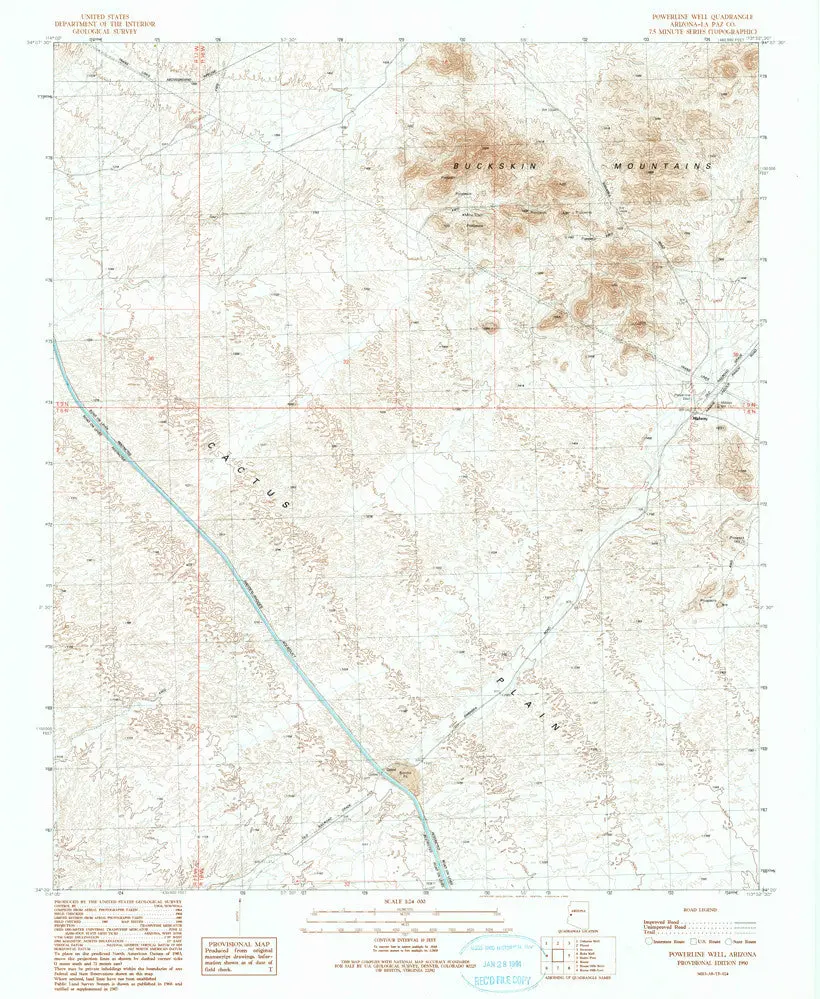 Powerline Well, Arizona 7.5'×7.5' [Map] United Stated Geological Survey 1