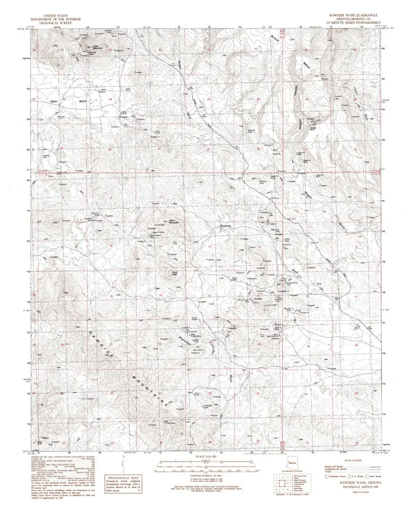 Rawhide Wash, Arizona 1990 (7.5'×7.5' Topographic Quadrangle) 1
