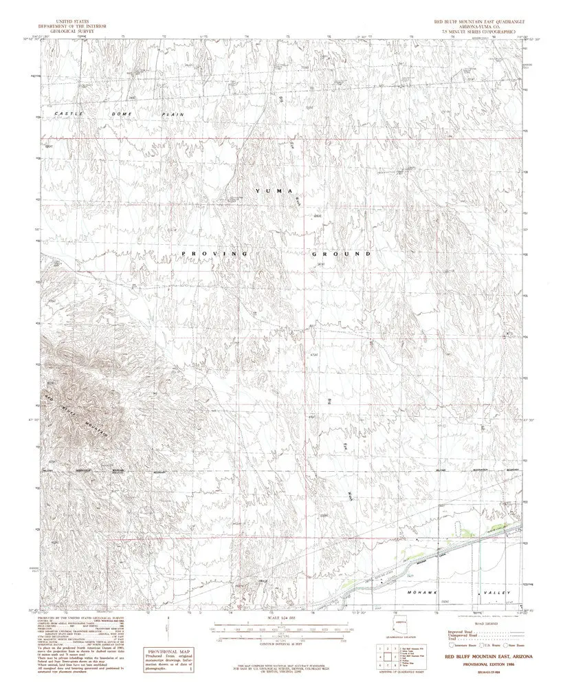 Red Bluff Mtn East, Arizona 7.5' [Map] United Stated Geological Survey 1