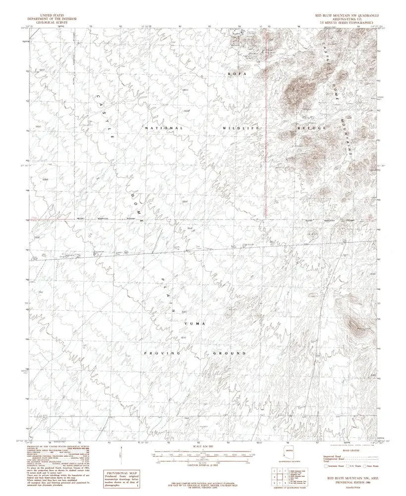 Red Bluff Mtn Nw 7.5' Arizona Pe 1986 1