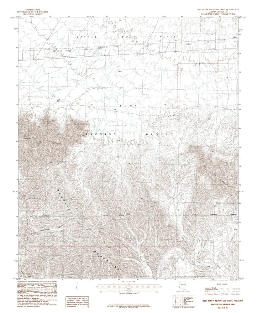 Red Bluff Mtn West, Arizona 7.5' [Map] United Stated Geological Survey 1