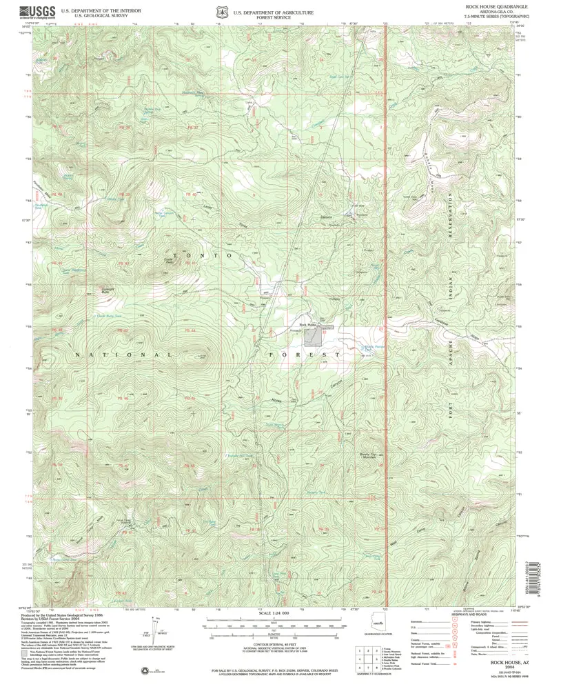 Rock House 7.5' Az 2004 Map United States Geological Survey 1