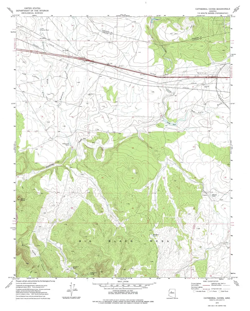 Cathedral Caves, Arizona 1973 (7.5'×7.5' Topographic Quadrangle) [Map] United States Geological Survey 1