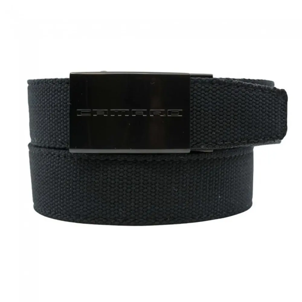 Camaro Ratchet Buckle Custom-Fit Canvas Belt-Black 1