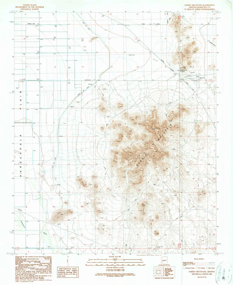 Saddle Mountain, Arizona 7.5'×7.5' 1989 [Map] United States Geological Survey 1