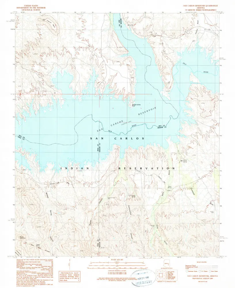 San Carlos Reservoir, Arizona [Map] United Stated Geological Survey 1