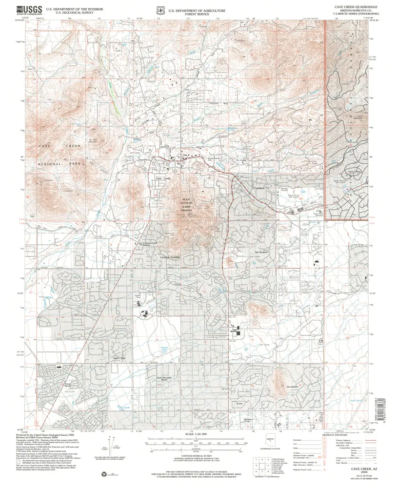 Cave Creek, Azê7.5' 2004 [Map] United States Geological Survey 1