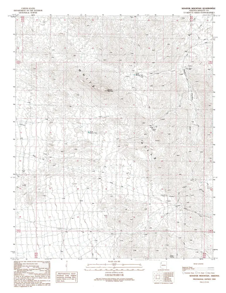 Senator Mountain, Arizona 7.5' [Map] United Stated Geological Survey 1
