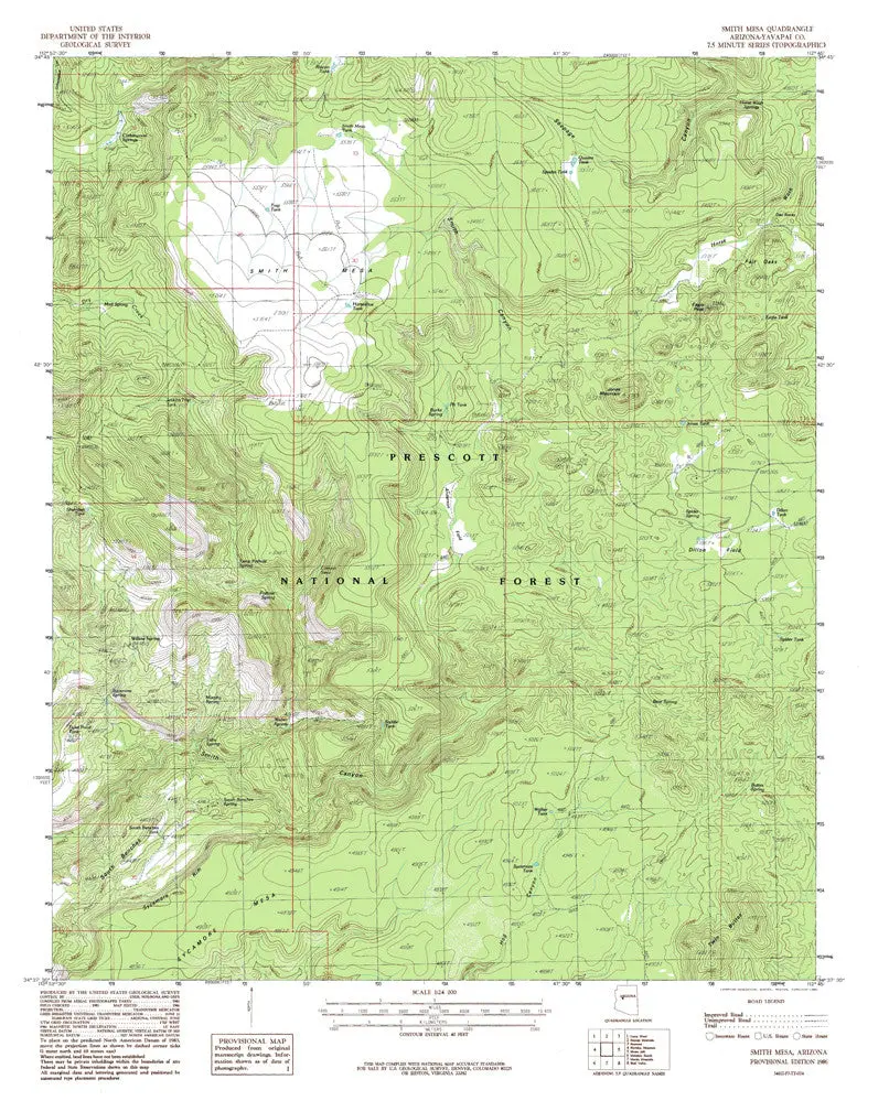 Smith Mesa, Arizona 7.5' [Map] United Stated Geological Survey 1
