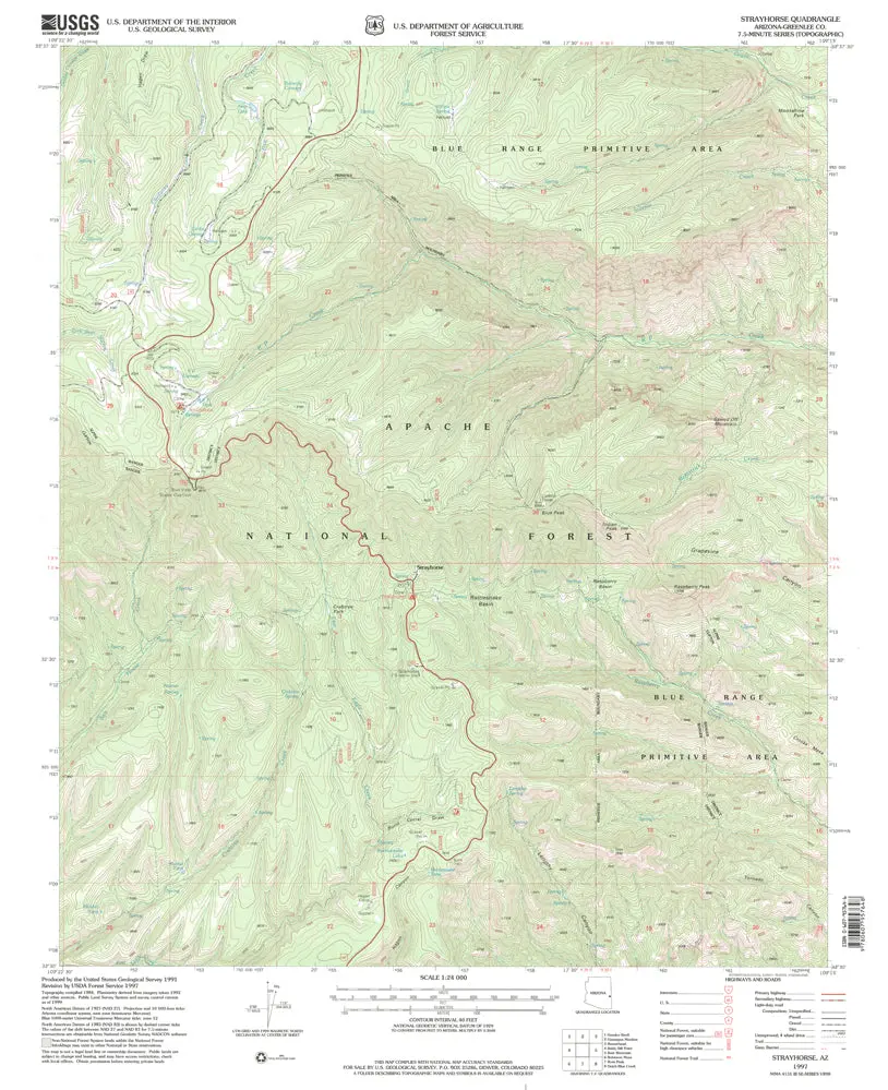 Strayhorse, Arizona 1997 (7.5'×7.5' Topographic Quadrangle) 1