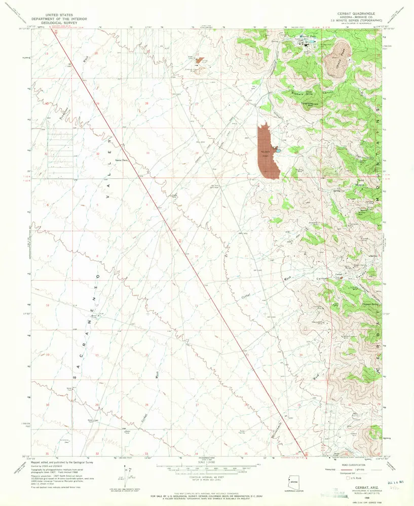 Cerbat, Arizona 7.5'×7.5' [Map] United Stated Geological Survey 1