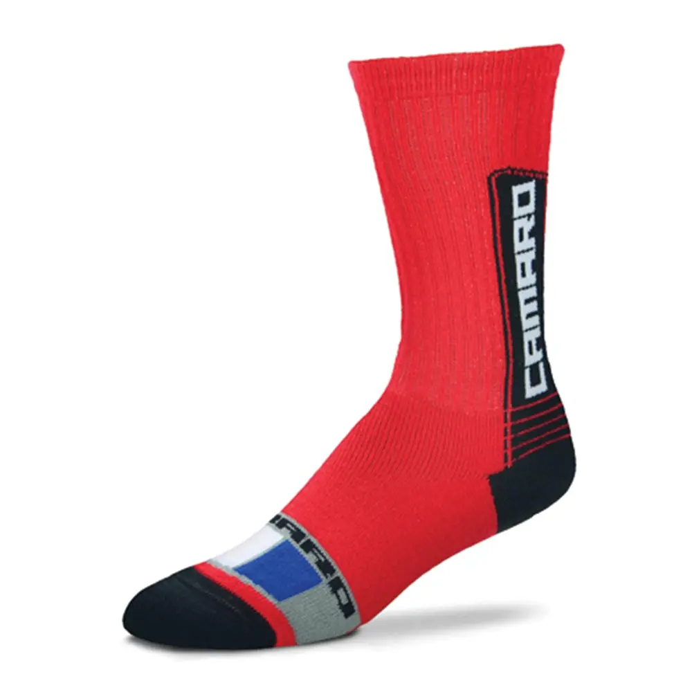 Camaro Stripe Crew Sock - Red 1