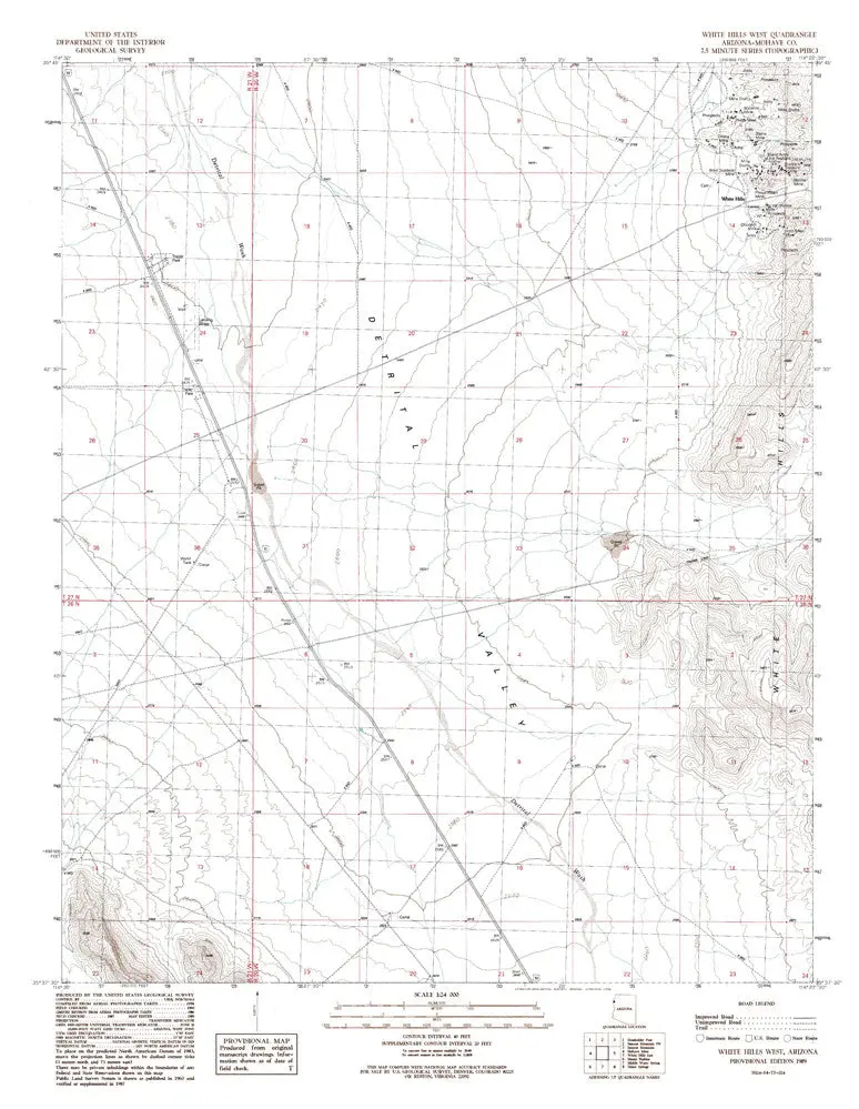 White Hills West, Arizona 7.5' [Map] United Stated Geological Survey 1