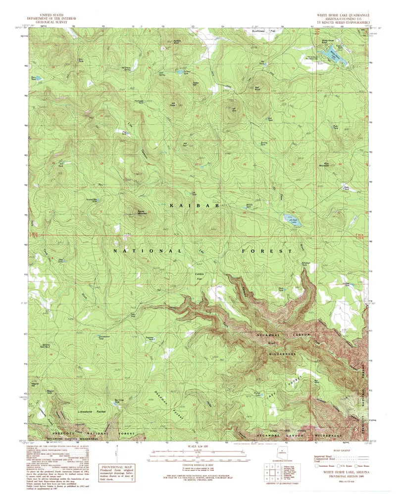White Horse Lake,Êazê7.5' Pe 1989 [Map] United States Geological Survey 1