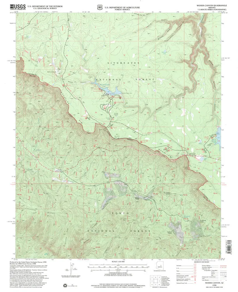 Woods Canyon, Arizona 1998 (7.5'×7.5' Topographic Quadrangle) 1
