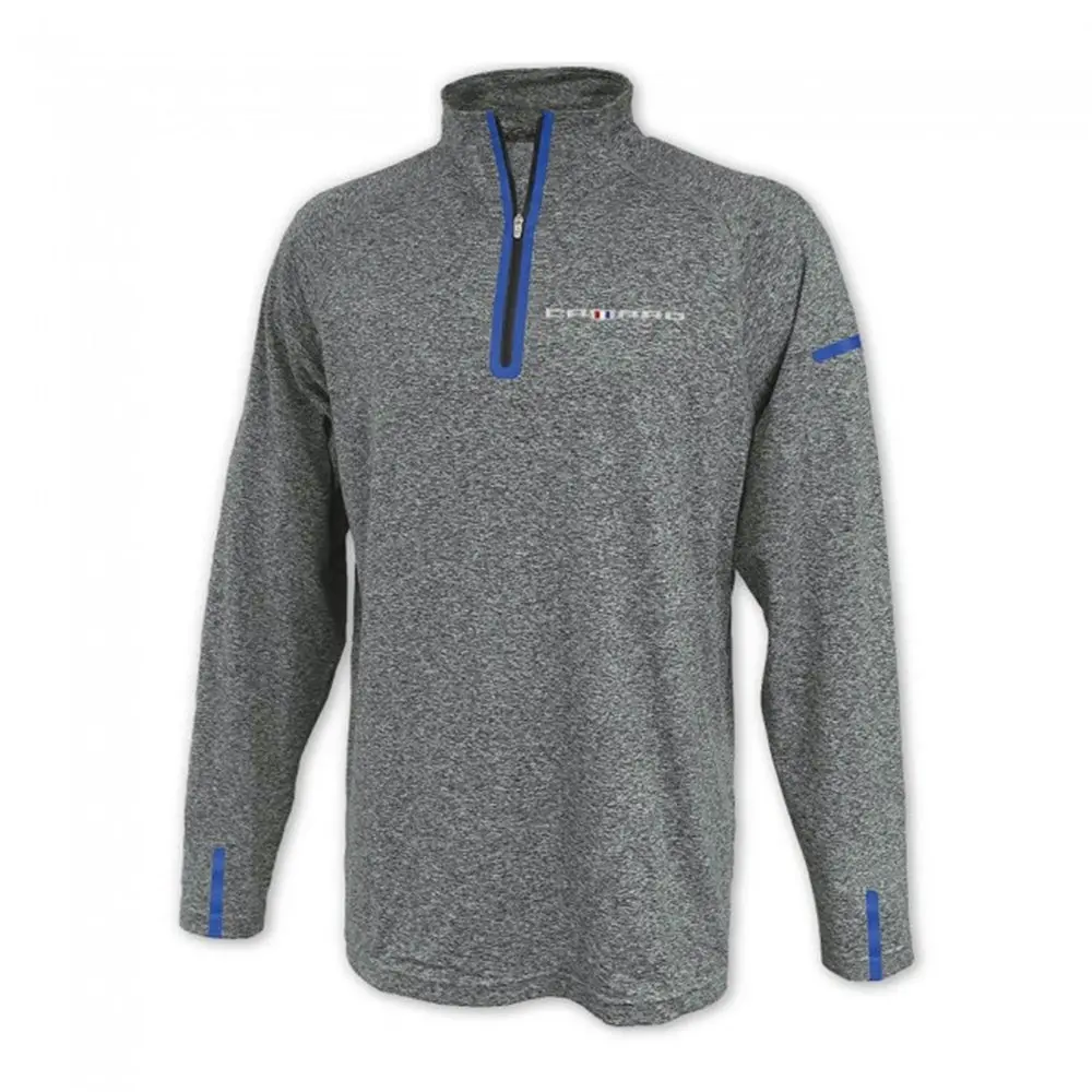 Camaro Laser Accent Quarter-Zip Fleece - Gray-Royal 1