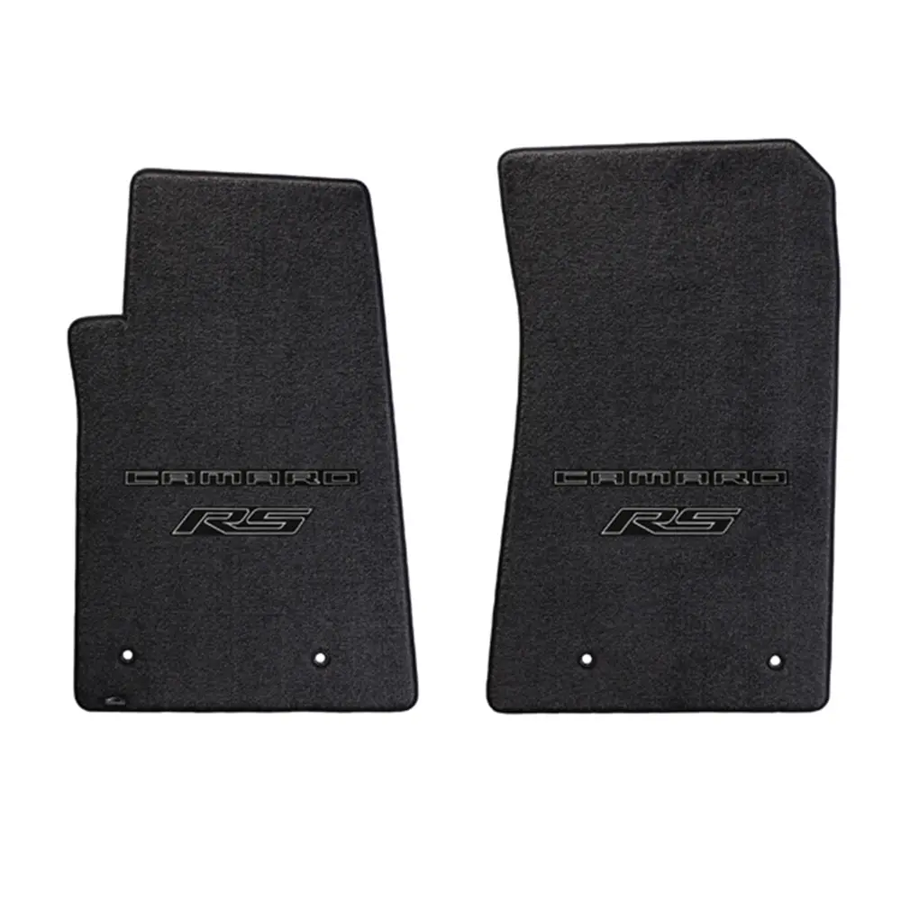 Camaro 2010-2015 Floor Mats Ebony 2 Pc-Black Rs & Camaro Logo 1