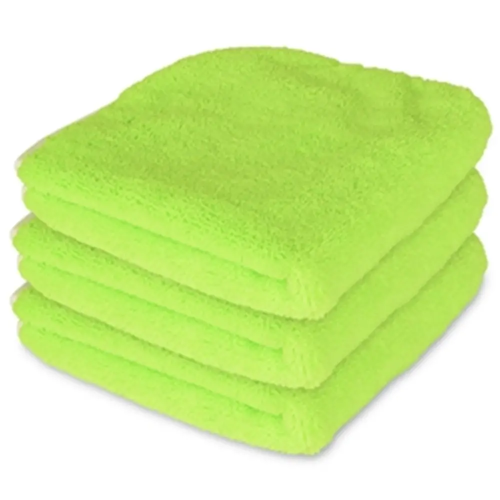 Liquid X Premium Terry Microfiber Detailing Towels - Lime Green - 16" X 16" 1