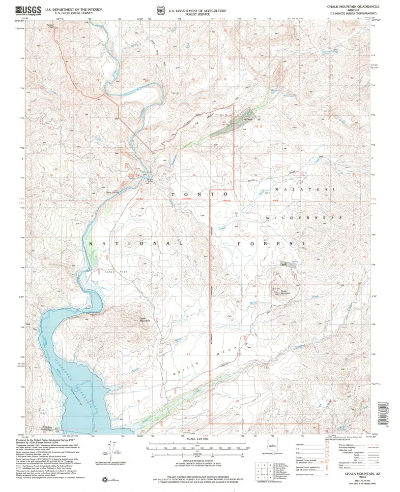 Chalk Mountain, Arizona (7.5'×7.5' Topographic Quadrangle) 1