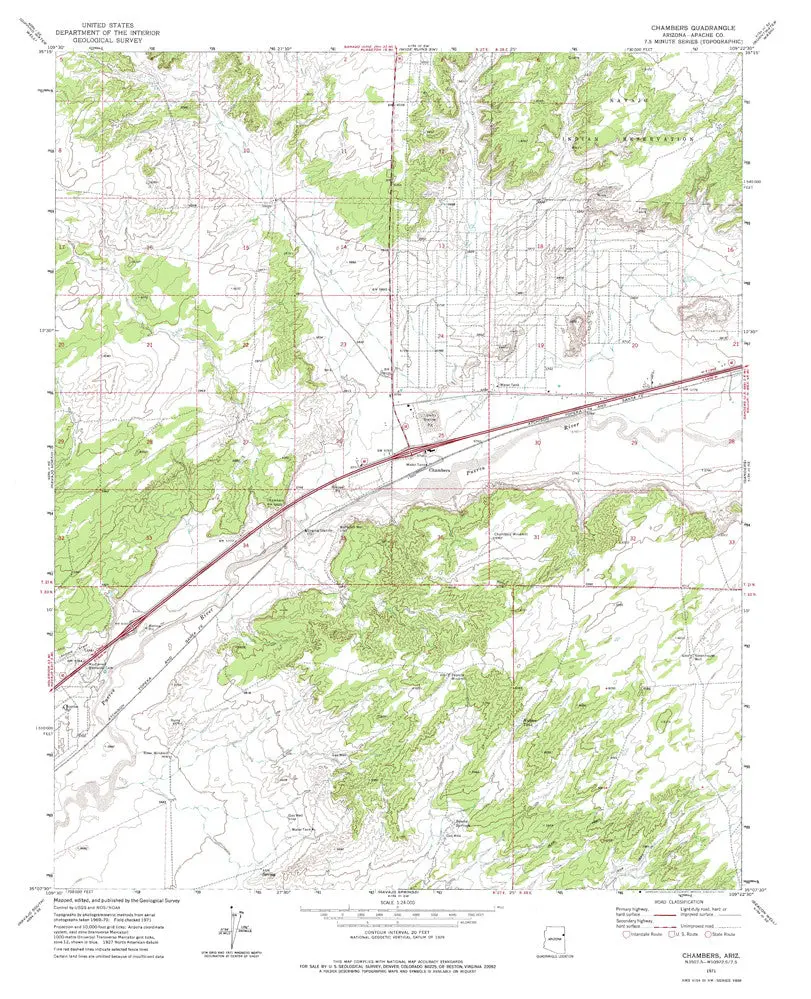 Chambers, Arizona 7.5' [Map] United Stated Geological Survey 1