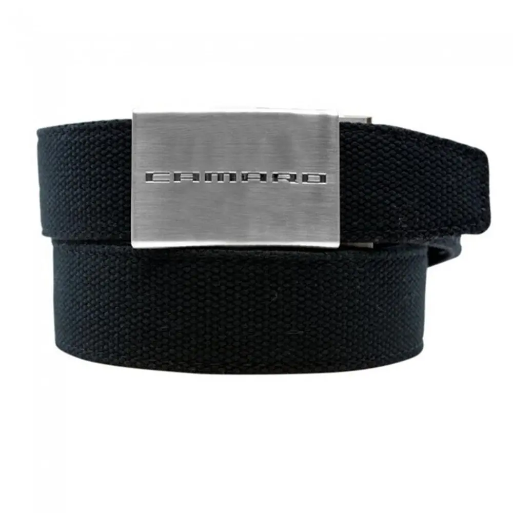 Camaro Ratchet Buckle Custom-Fit Canvas Belt Brushed Nickel 1