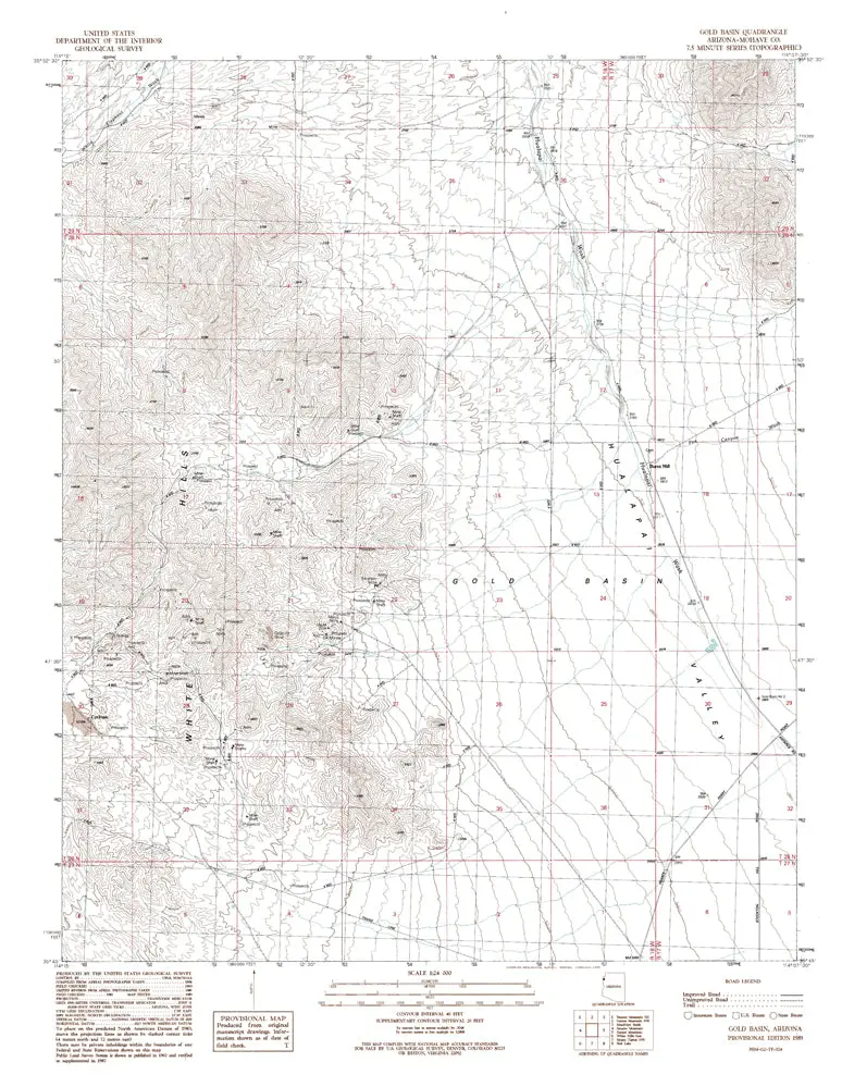 Gold Basin, Arizona 1989 (7.5'×7.5' Topographic Quadrangle) [Map] United States Geological Survey 1