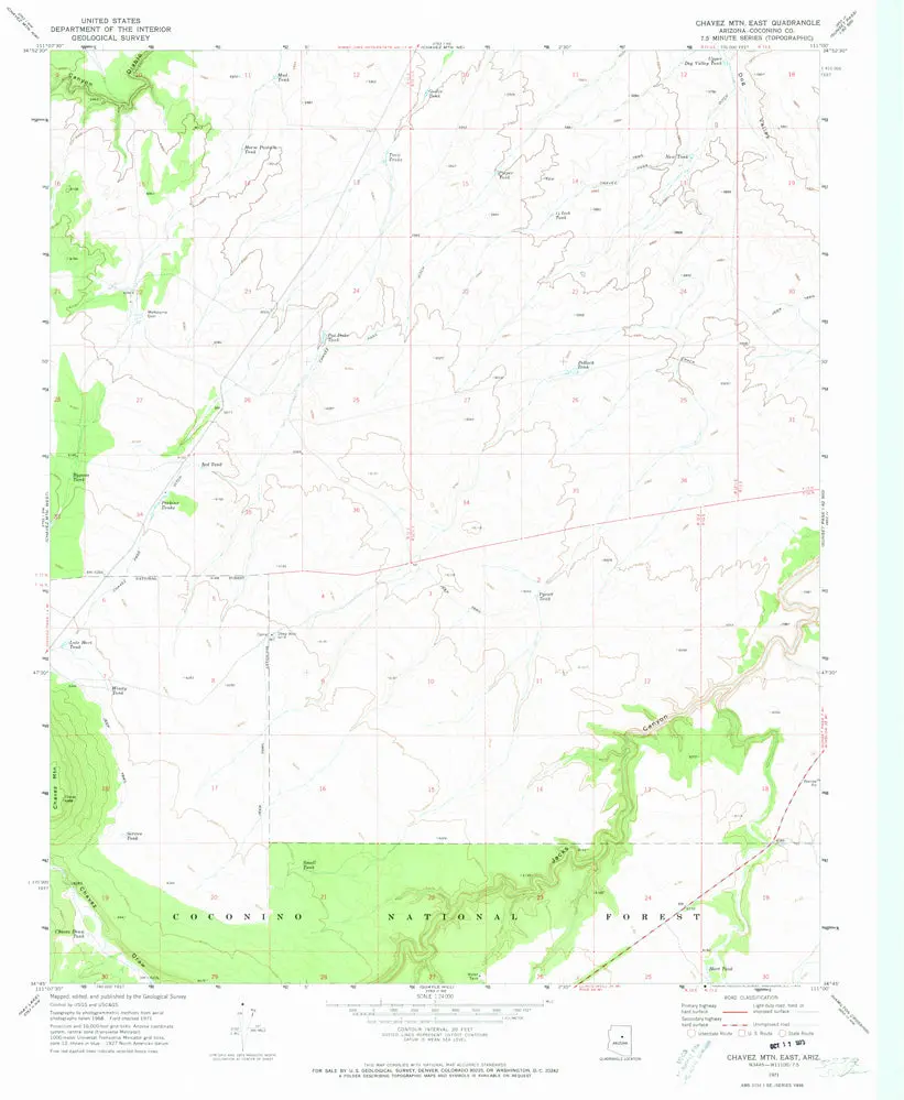 Chavez Mtn East, Az [Map] United States Geological Survey 1