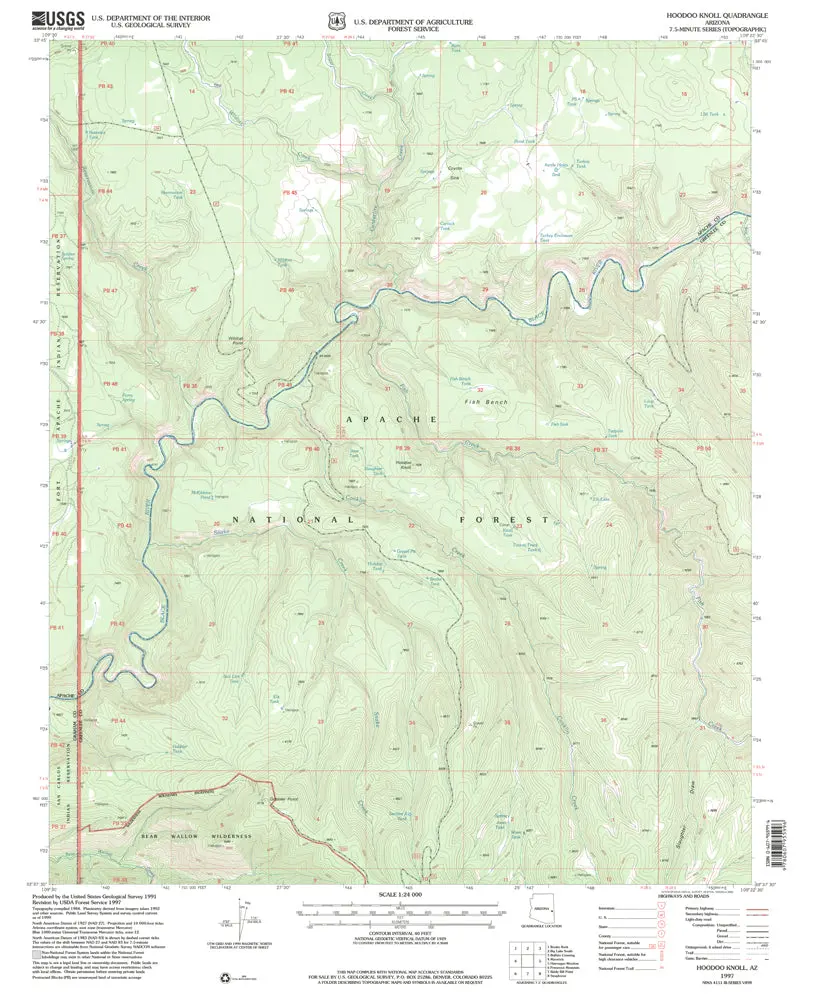 Hoodoo Knoll, Arizona 1997 (7.5'×7.5' Topographic Quadrangle) 1
