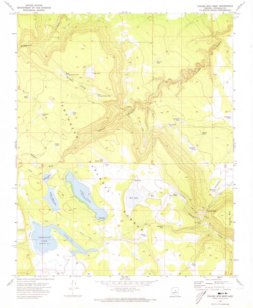 Chavez Mtn West, Az 7.5' [Map] United States Geological Survey 1