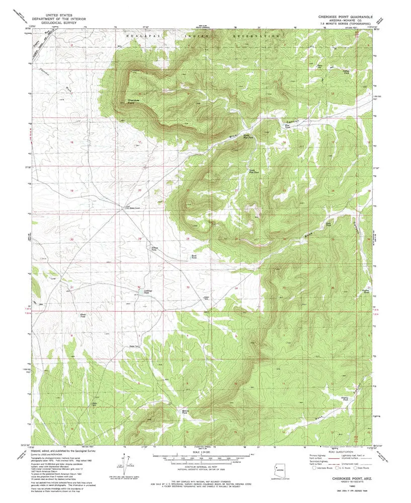 Cherokee Point, Arizona 7.5' [Map] United Stated Geological Survey 1