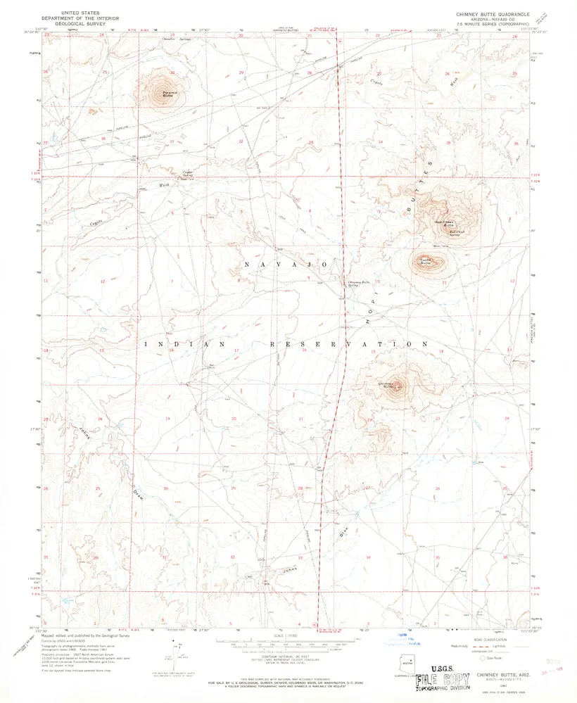 Chimney Butte, Arizona [Map] United Stated Geological Survey 1