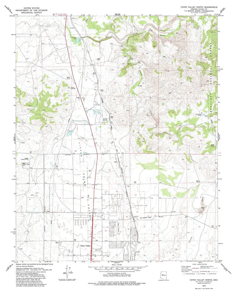 Chino Valley North, Arizona 7.5' [Map] United Stated Geological Survey 1
