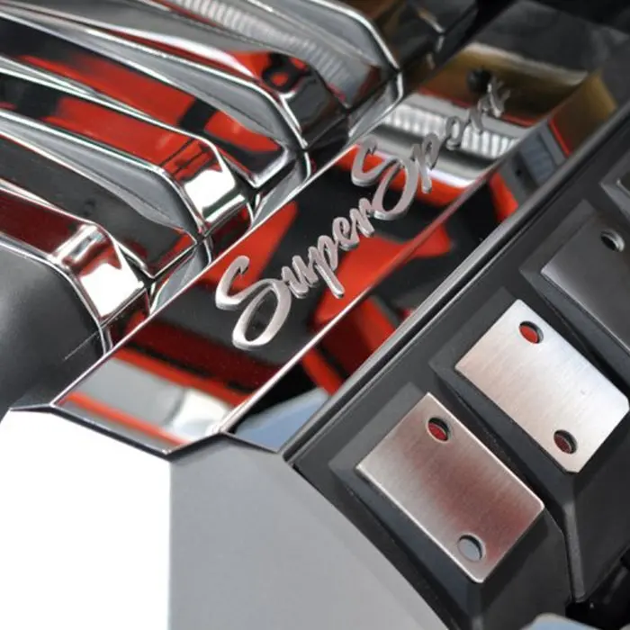 Camaro - Polished Stainless Steel W-Brushed "Super Sport" - Factory Fuel Rail Cover Trim 1